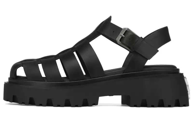Naked Wolfe FABULOUS Leather Roman Sandals Women's Black
