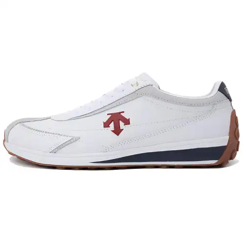 DESCENTE Cron Racer Comfortable Slip Resistant Abrasion Resistant Low top Casual Shoes Unisex White Red