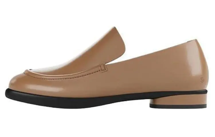 Ecco Cow Leather Loafers 2cm Women's Light Brown