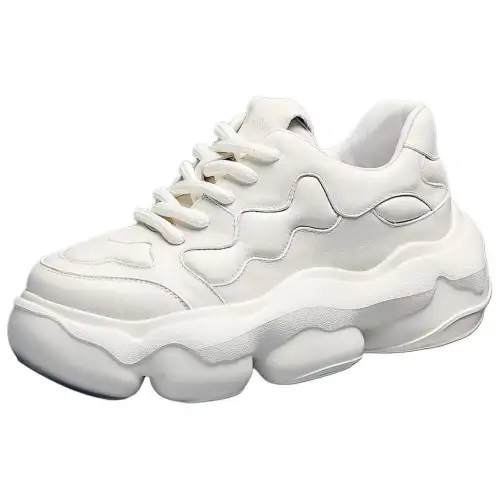 JANE HARLOW Leather Low top Chunky Sneakers Men's White