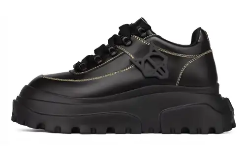 Naked Wolfe Smoke Leather Low top Stylish Skateboarding Shoes Men's Black