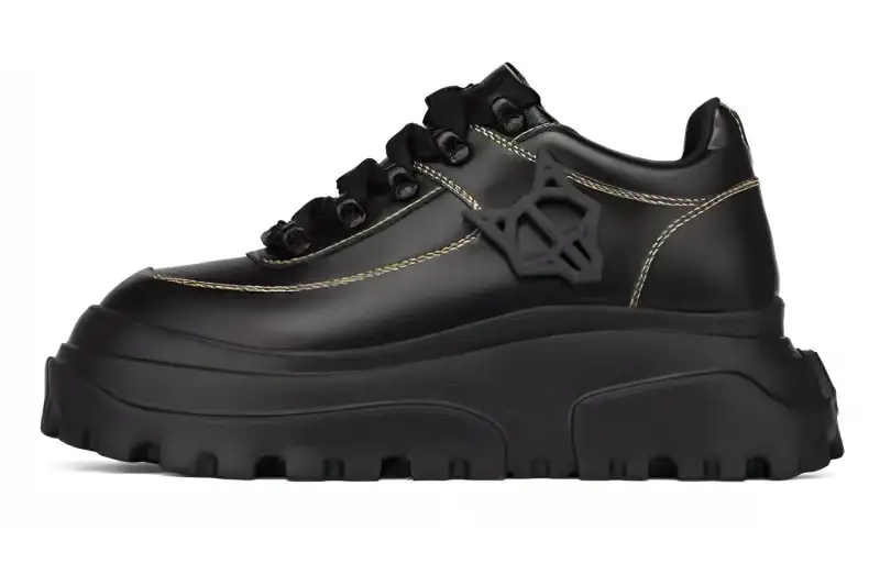 Naked Wolfe Smoke Leather Low top Stylish Skateboarding Shoes Men's Black