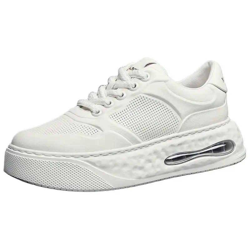JANE HARLOW Top Grain Cow Leather Breathable Low top Casual Shoes Men's White
