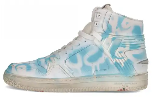 PHILIPPE MODEL High top Skateboard Shoes Men's White Blue
