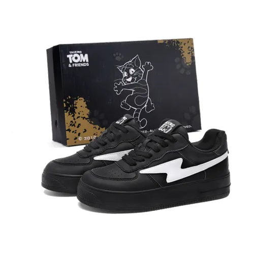 TALKING TOM Talking Tom Cat Synthetic Leather Couple Shoes Fashionable Retro Style Simple Style Trendy Comfortable Versatile Temperament Casual Increased Low Top Sneakers Men's Style