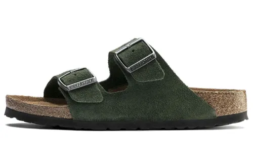 Birkenstock Suede Slide Slippers Women's Green
