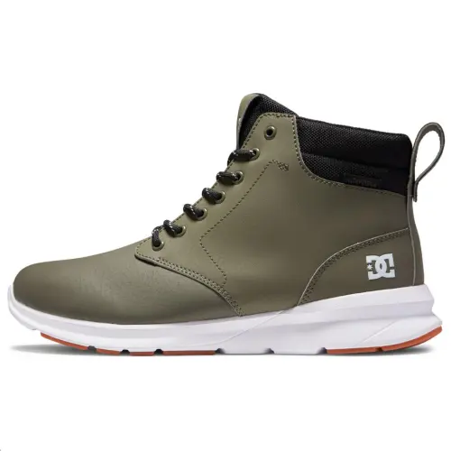 DC Shoes Cow Leather Slip Resistant Thermal Mid top Casual Shoes Men's Green