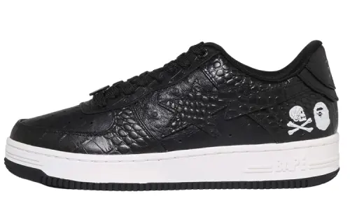 BAPE Neighborhood X Bapesta 'Black Crocodile & Ostrich'