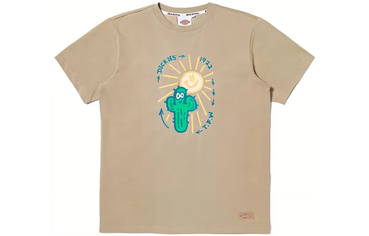Dickies T Shirts Unisex Sand Crew Neck Moderate Straight Fit
