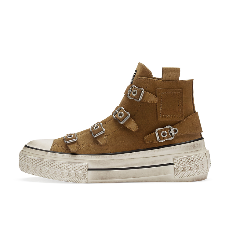 ASH Cow Split Leather High top Skateboard Shoes Women's Brown