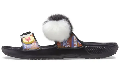 Crocs Classic Soft Sole Cozy Flat Heel Sports Slippers Unisex Black
