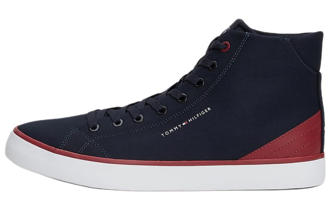 Tommy Hilfiger Canvas High top Skateboard Shoes Men's Dark Blue