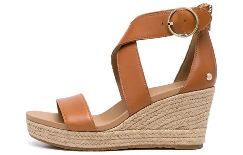 UGG Leather One Strap Sandals Women's Brown