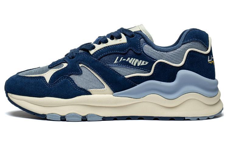 Li Ning 001 Mountains And Seas Slip Resistant Abrasion Resistant Low top Casual Shoes Men's Blue Gray