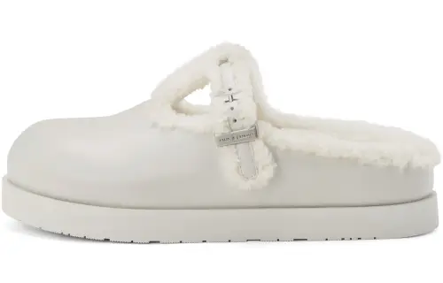 CHARLES&KEITH Fleece Lined, Round Tip Mueller Brennan Closed Toe Slippers 1.9cm Women's Multicolor
