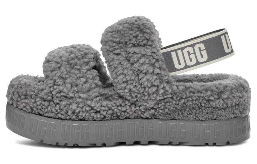 Женские сандалии UGG Fluff (серые)