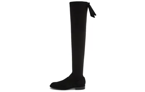 CHARLES&KEITH Suede Slim Knee High Boots Women's Black