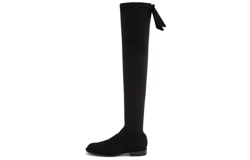 CHARLES&KEITH Suede Slim Knee High Boots Women's Black