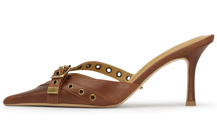 Tony Bianco Rubber Sole Slip Resistant Slip Resistant Closed Toe Slippers Women's Brown