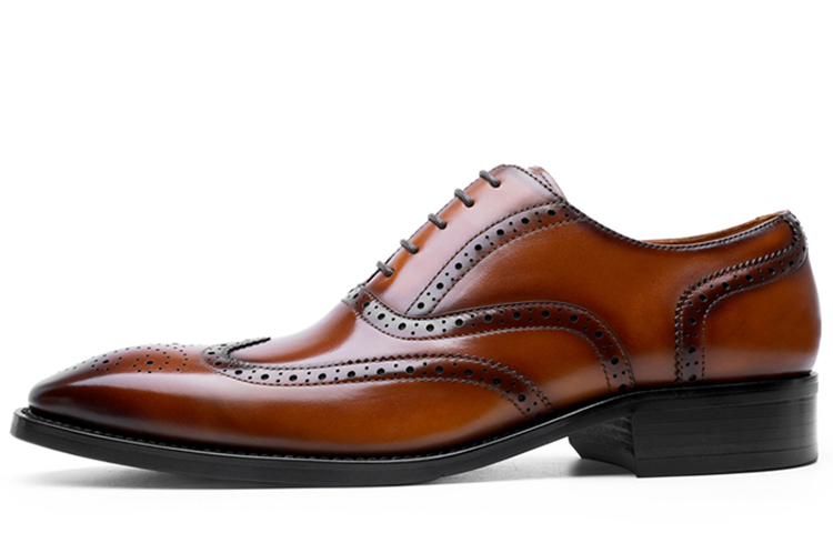 Desai Desai First-layer Cowhide Suit Thug Business Commuter Workplace Elite Brock Groom Wedding Shoes Formal Leather Shoes Men's Brown