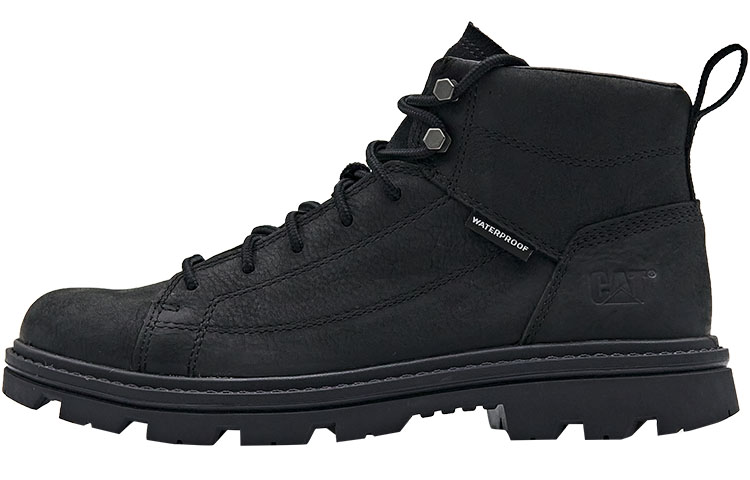CAT Cow Leather Abrasion Resistant Slip Resistant Ankle Length Outdoor Boots Men's Black