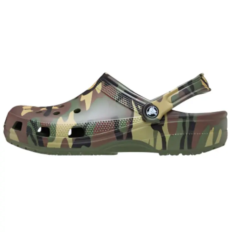 Crocs Classic Camouflage Clog EVA Clogs Unisex Green Brown