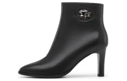 Chrisdien Deny Leather Ankle Boots 7.5cm Women's Black