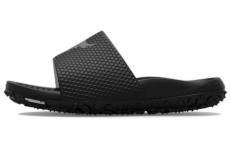 Under Armour Project Rock Slides Fashionable and Comfortable Anti-wear Casual Slippers Men's Black Single Layer