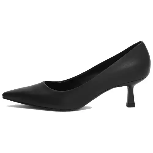 CHARLES&KEITH Small Ck Pu Slim Heel High Heels 5.7cm Women's Black