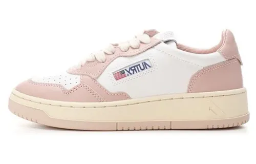 AUTRY Medalist Leather Low White Pink Cream Women's