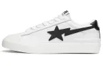 A BATHING APE MAD STA Good Sunday Leather Low top Stylish Skateboarding Shoes Unisex White Black