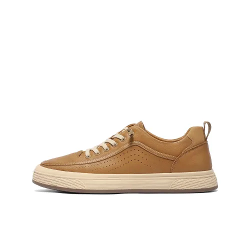 BELLE Top Grain Cow Leather Low top Skateboard Shoes Men's