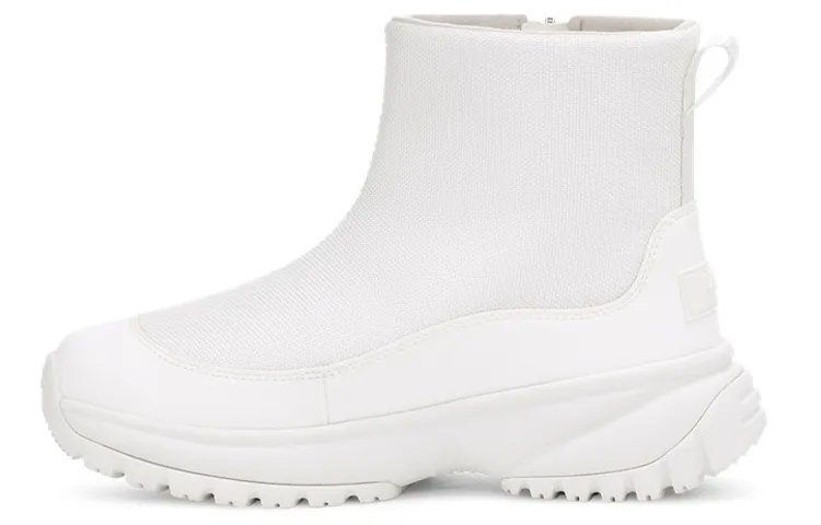 UGG Yose Zip Fleece Lined Snow Boots White Women's