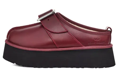 OC x UGG Leather Stylish Sandal Unisex Red Brown