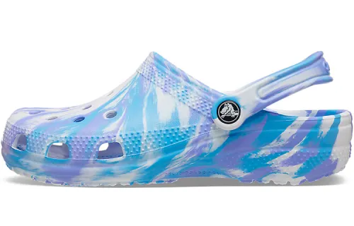Crocs Classic Clog Marble Beach Sports Unisex White Blue Sandals 'White Blue'