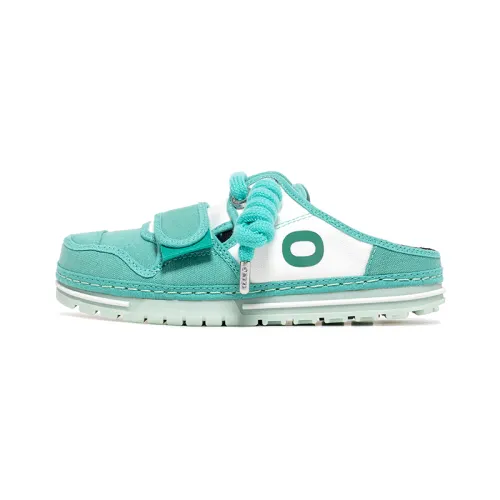 OETZI OETZIcon Fabric Stylish Skateboarding Shoes Women's Blue green Spelling White