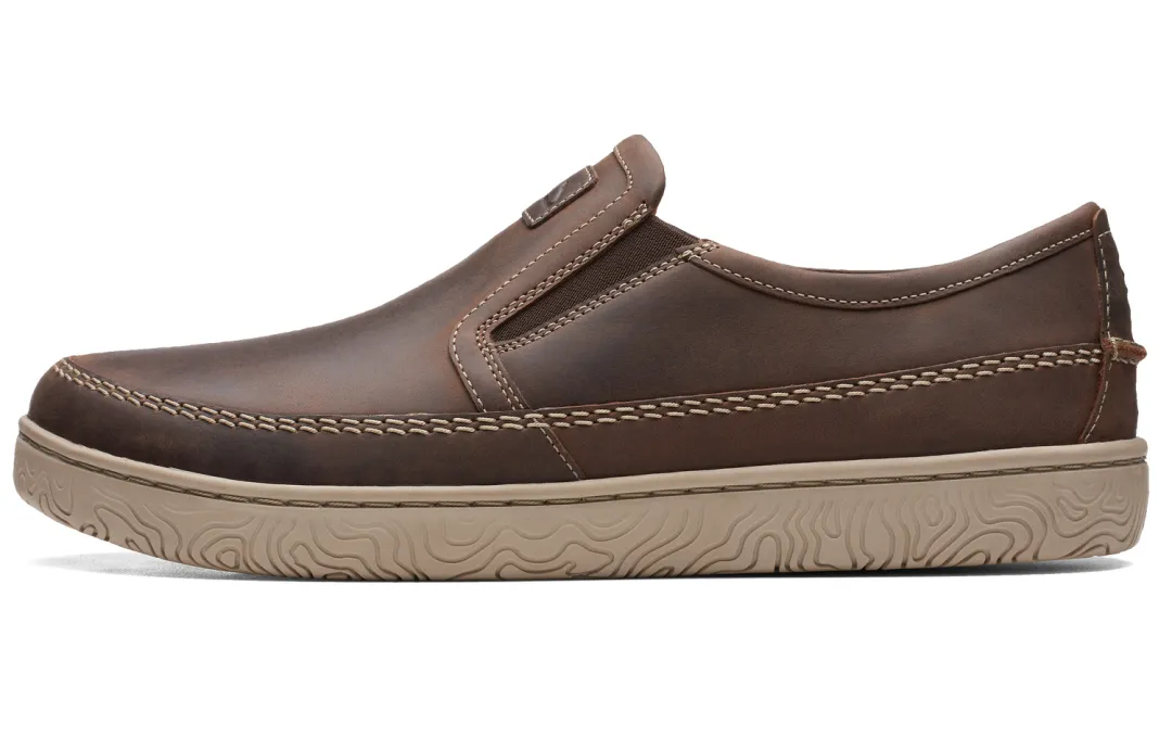 Clarks Hodgson Collection Top Grain Cow Leather Casual Shoes Men's Brown