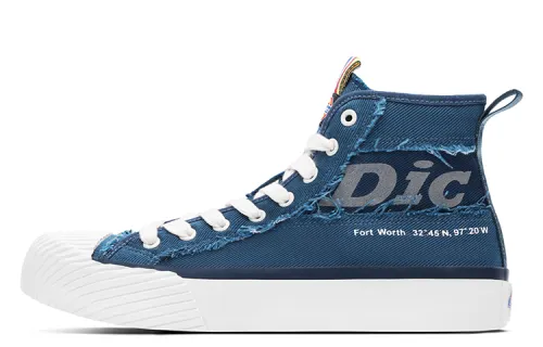 Dickies Canvas Shoes Men's High Top Navy Blue