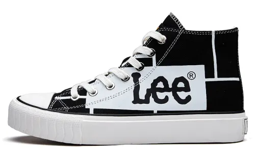 Lee Lightweight And Breathable High top Canvas Shoes Unisex Black White