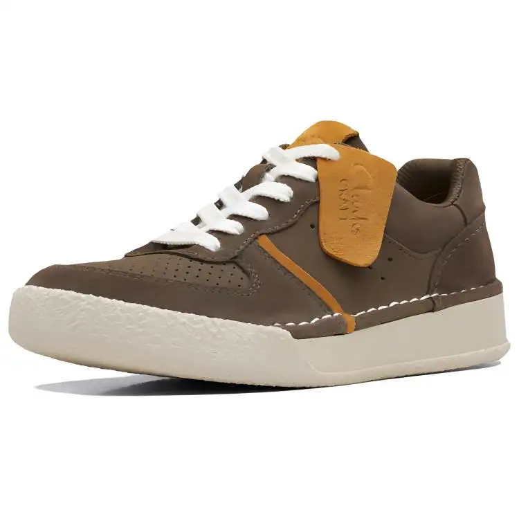 Clarks Synthetic Leather Comfortable Abrasion Resistant Low top Casual Shoes Women's Olive Green