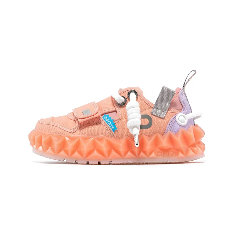 OETZI Skateboard Shoes Women's Low Top Orange & Light Purple