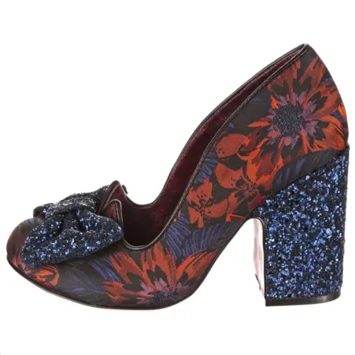 IRREGULAR CHOICE Pu Chunky Heel High Heels 9.7cm Women's Blue