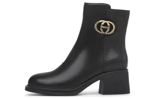 Chrisdien Deny CD Cow Leather Ankle Boots 5.5cm Women's Black