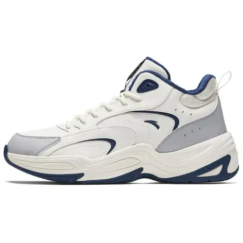 Anta Cross Trendy Versatile, Fleece Lined Slip Resistant Thermal Low top Casual Shoes Men's White Gray Blue