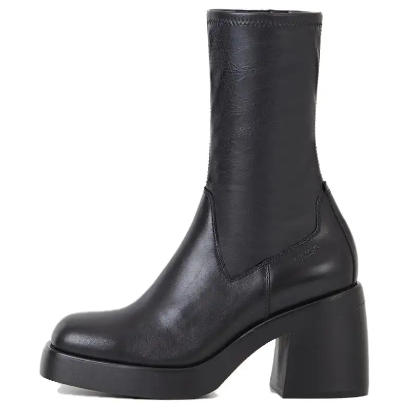 VAGABOND SHOEMAKERS Leather Fashion Trend Ankle Boots 8.7cm Women's Black
