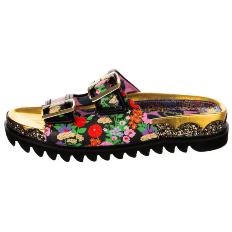 IRREGULAR CHOICE Fashion Trend Abrasion Resistant Slip Resistant Slide Slippers Unisex Black