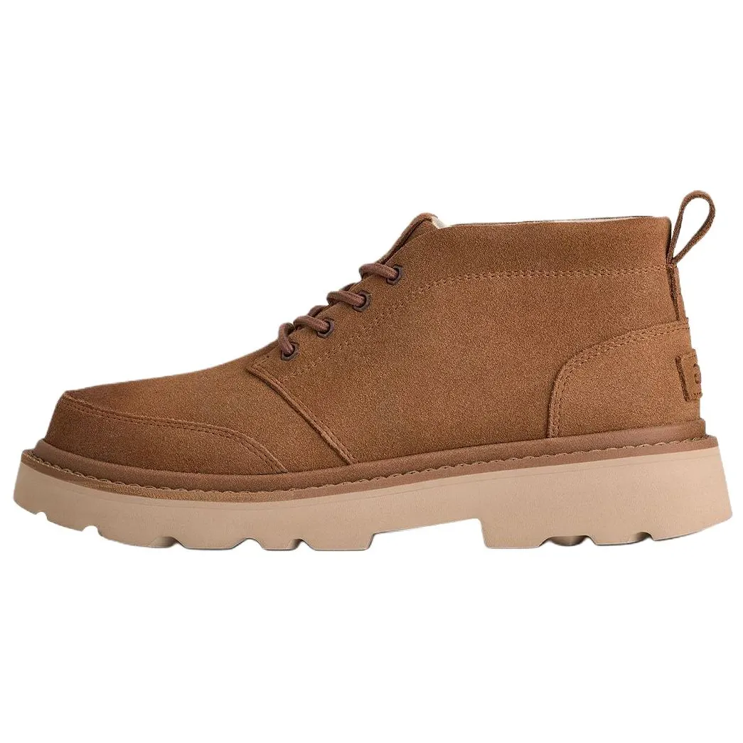 UGG CHUKKA LUG Cow Split Leather Ankle Boots Men's Chestnut
