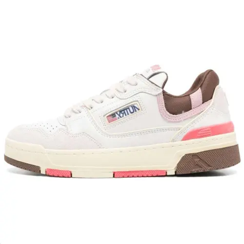 AUTRY Clc Low top Skateboard Shoes Women's White Pink Brown