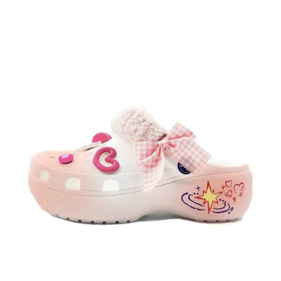 Crocs Classic Platform Clog Minimalist Style Comfortable Campus Style EVA Clogs Unisex White