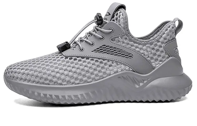 DEERWAY Slip Resistant Abrasion Resistant Low top Sports Casual Shoes Men's Gray